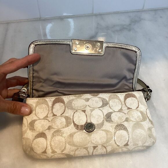 Coach  Kristen Envelope Flap Sequined Signature Logo Mini Bag - Picture 12 of 15